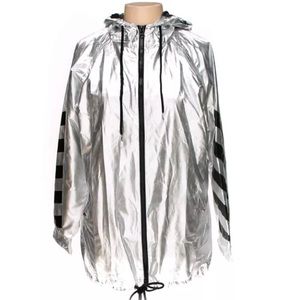 Metallic Silver Windbreaker